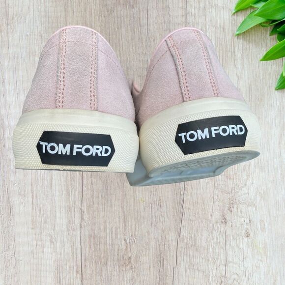 TOM FORD - Cambridge Leather-Trimmed Suede Sneakers - Pink 7 - Picture 5 of 16